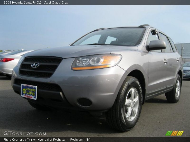 Steel Gray / Gray 2008 Hyundai Santa Fe GLS