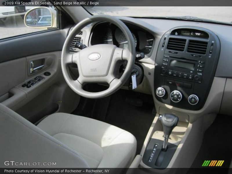 Sand Beige Metallic / Beige 2009 Kia Spectra EX Sedan