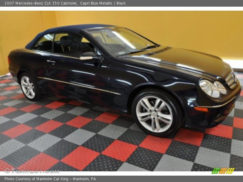 Capri Blue Metallic / Black 2007 Mercedes-Benz CLK 350 Cabriolet