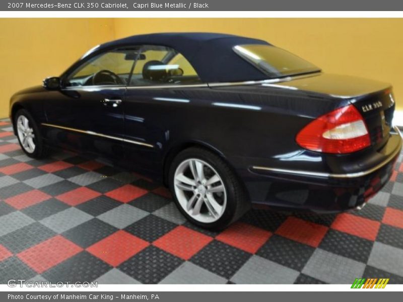 Capri Blue Metallic / Black 2007 Mercedes-Benz CLK 350 Cabriolet