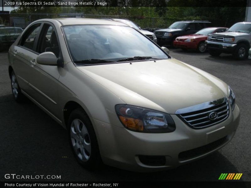 Sand Beige Metallic / Beige 2009 Kia Spectra EX Sedan