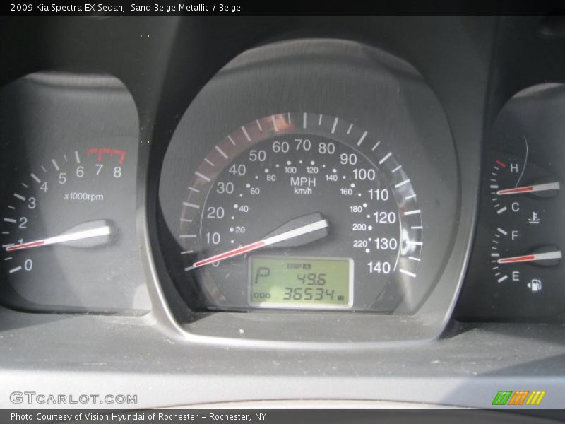 Sand Beige Metallic / Beige 2009 Kia Spectra EX Sedan