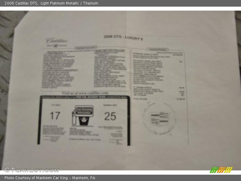 Light Platinum Metallic / Titanium 2006 Cadillac DTS
