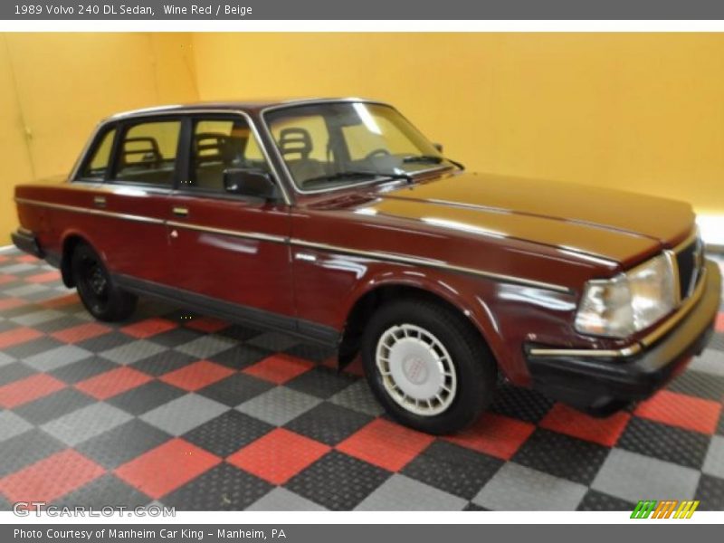 Wine Red / Beige 1989 Volvo 240 DL Sedan