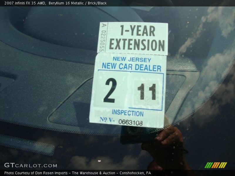 Beryllium 16 Metallic / Brick/Black 2007 Infiniti FX 35 AWD
