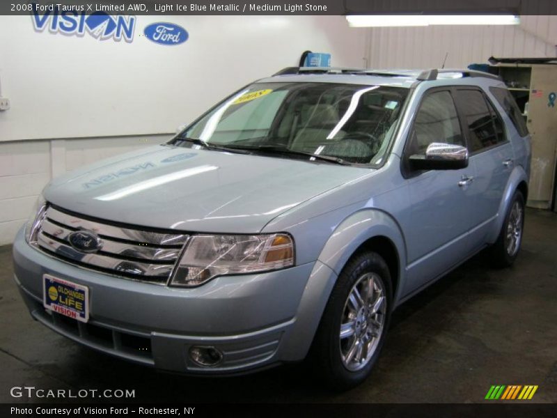 Light Ice Blue Metallic / Medium Light Stone 2008 Ford Taurus X Limited AWD