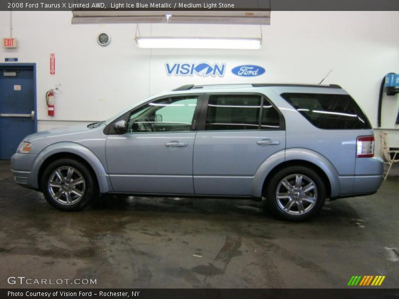 Light Ice Blue Metallic / Medium Light Stone 2008 Ford Taurus X Limited AWD