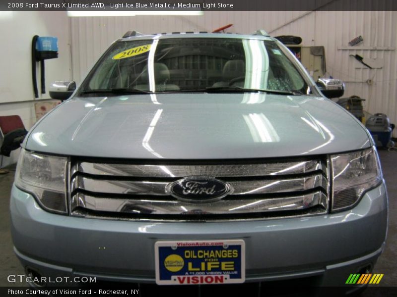 Light Ice Blue Metallic / Medium Light Stone 2008 Ford Taurus X Limited AWD