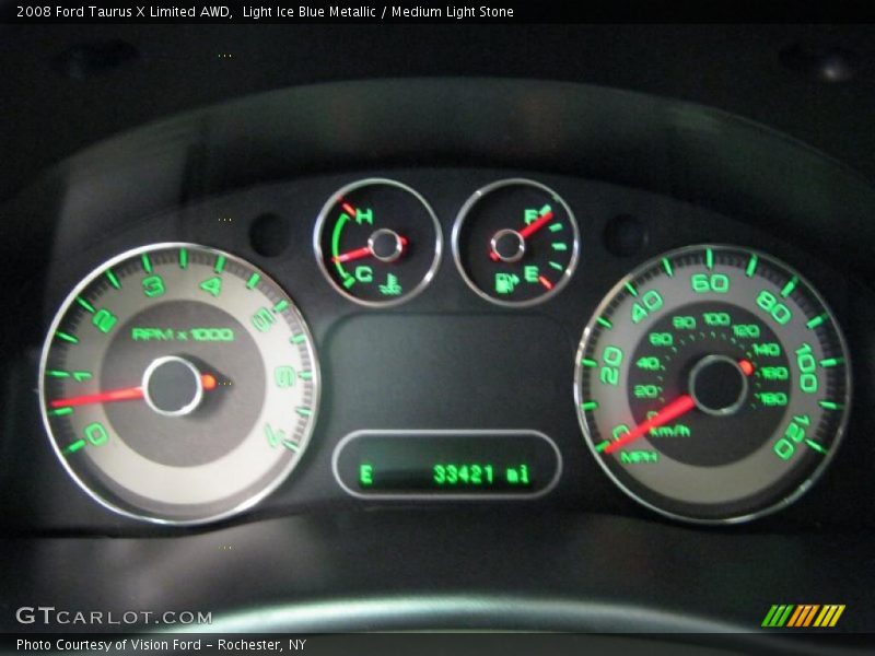 Light Ice Blue Metallic / Medium Light Stone 2008 Ford Taurus X Limited AWD