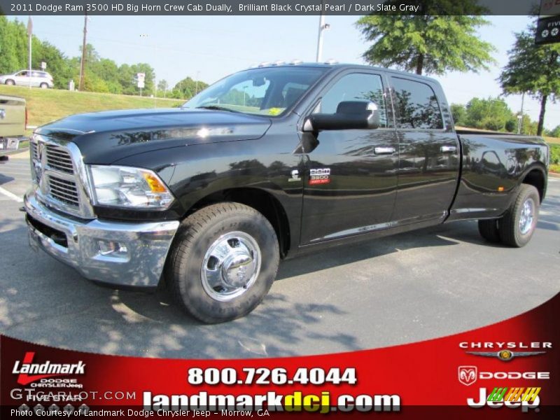 Brilliant Black Crystal Pearl / Dark Slate Gray 2011 Dodge Ram 3500 HD Big Horn Crew Cab Dually