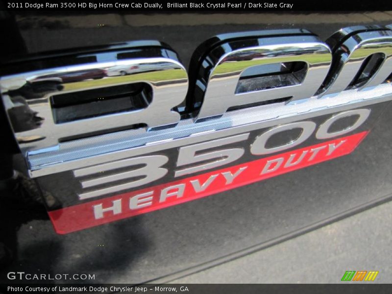 Brilliant Black Crystal Pearl / Dark Slate Gray 2011 Dodge Ram 3500 HD Big Horn Crew Cab Dually