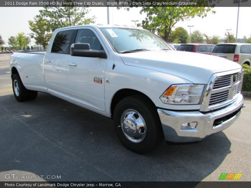Bright White / Dark Slate Gray/Medium Graystone 2011 Dodge Ram 3500 HD Big Horn Crew Cab Dually