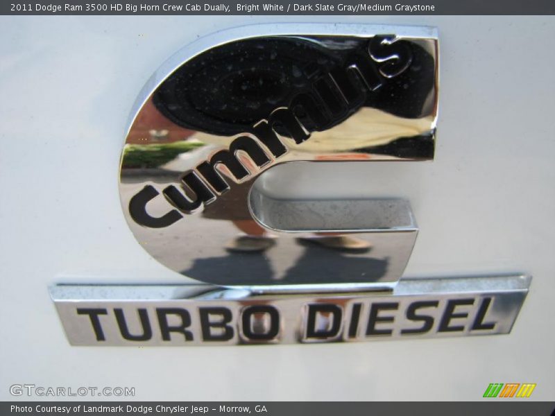 Bright White / Dark Slate Gray/Medium Graystone 2011 Dodge Ram 3500 HD Big Horn Crew Cab Dually