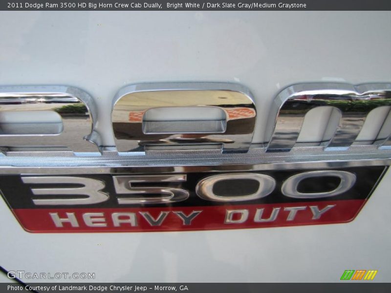 Bright White / Dark Slate Gray/Medium Graystone 2011 Dodge Ram 3500 HD Big Horn Crew Cab Dually