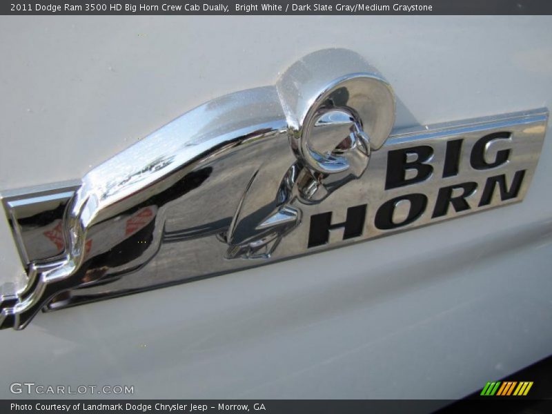 Bright White / Dark Slate Gray/Medium Graystone 2011 Dodge Ram 3500 HD Big Horn Crew Cab Dually