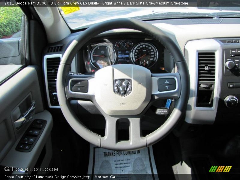 Bright White / Dark Slate Gray/Medium Graystone 2011 Dodge Ram 3500 HD Big Horn Crew Cab Dually