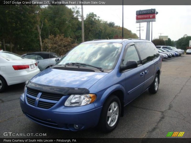Marine Blue Pearl / Medium Slate Gray 2007 Dodge Grand Caravan SXT