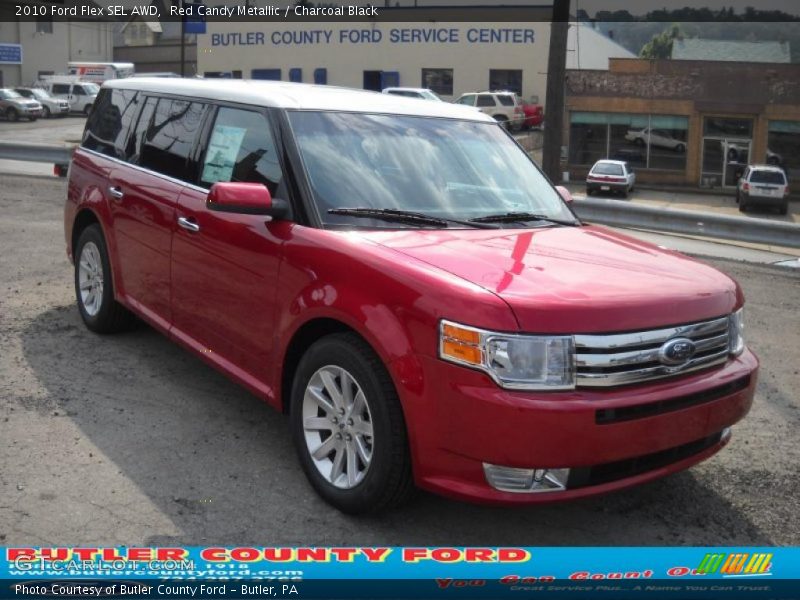 Red Candy Metallic / Charcoal Black 2010 Ford Flex SEL AWD