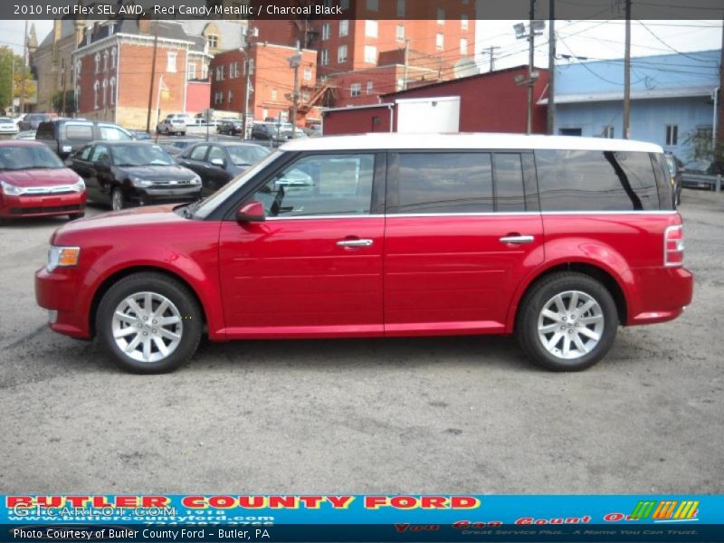 Red Candy Metallic / Charcoal Black 2010 Ford Flex SEL AWD