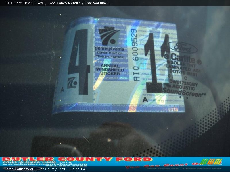 Red Candy Metallic / Charcoal Black 2010 Ford Flex SEL AWD