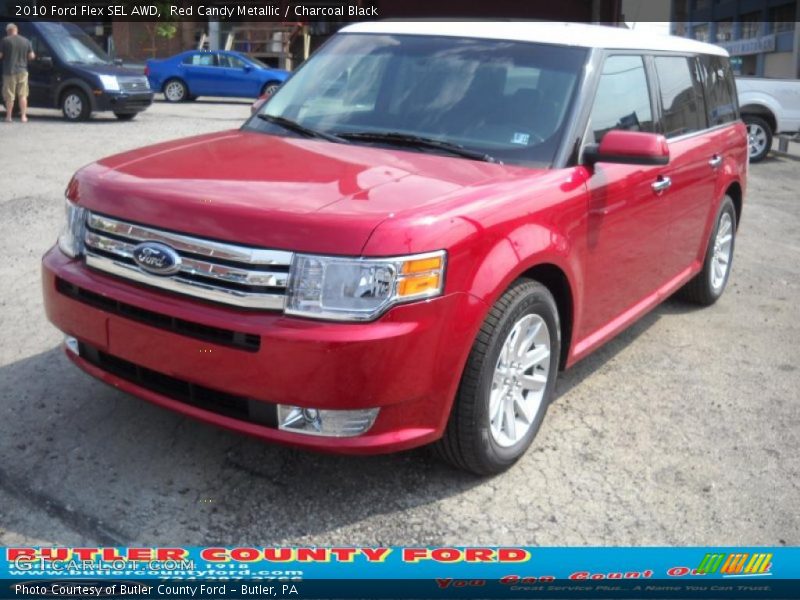 Red Candy Metallic / Charcoal Black 2010 Ford Flex SEL AWD