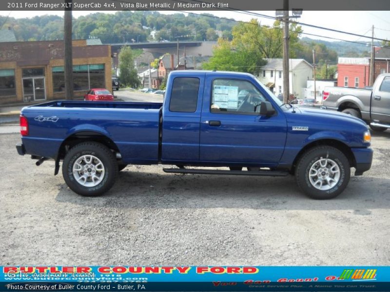 Vista Blue Metallic / Medium Dark Flint 2011 Ford Ranger XLT SuperCab 4x4