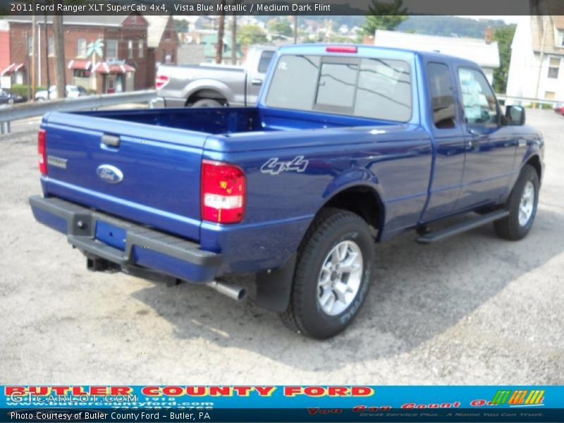 Vista Blue Metallic / Medium Dark Flint 2011 Ford Ranger XLT SuperCab 4x4