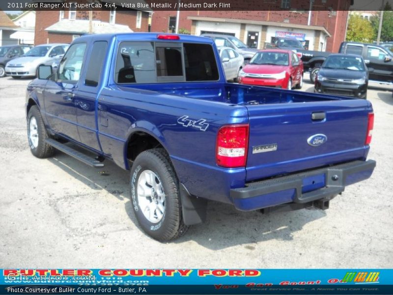 Vista Blue Metallic / Medium Dark Flint 2011 Ford Ranger XLT SuperCab 4x4