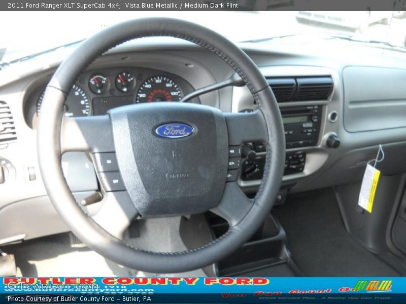 Vista Blue Metallic / Medium Dark Flint 2011 Ford Ranger XLT SuperCab 4x4