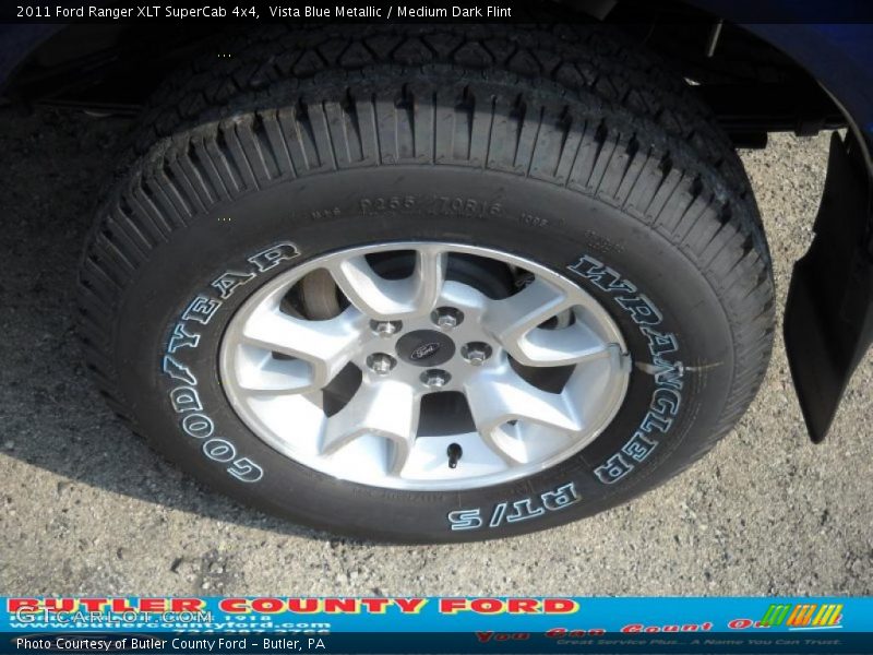 Vista Blue Metallic / Medium Dark Flint 2011 Ford Ranger XLT SuperCab 4x4