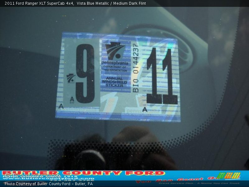 Vista Blue Metallic / Medium Dark Flint 2011 Ford Ranger XLT SuperCab 4x4