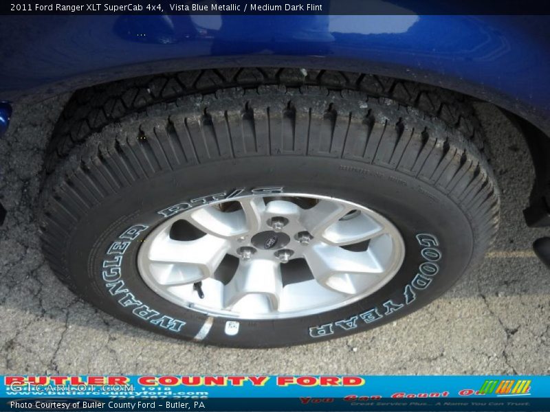Vista Blue Metallic / Medium Dark Flint 2011 Ford Ranger XLT SuperCab 4x4