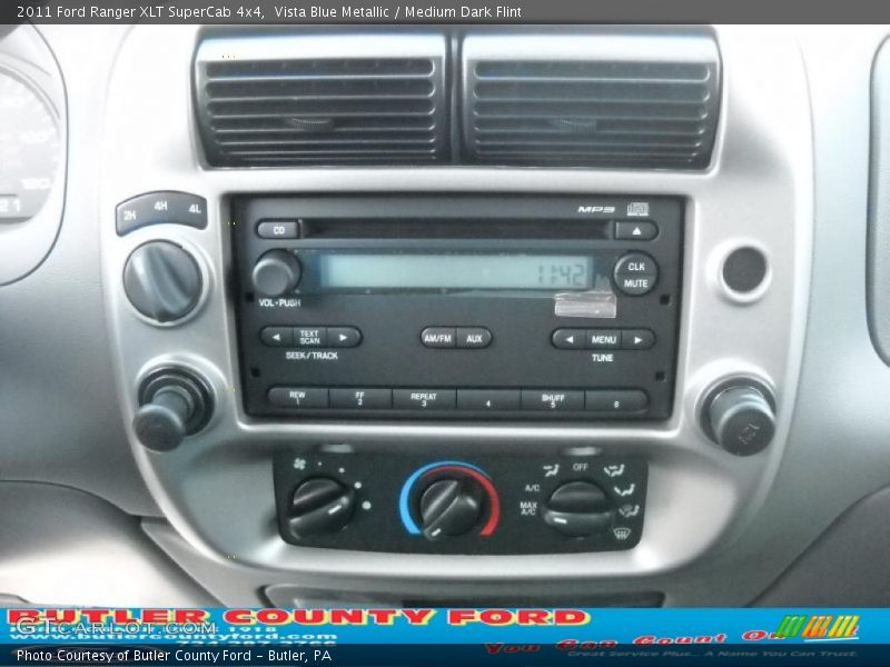 Vista Blue Metallic / Medium Dark Flint 2011 Ford Ranger XLT SuperCab 4x4