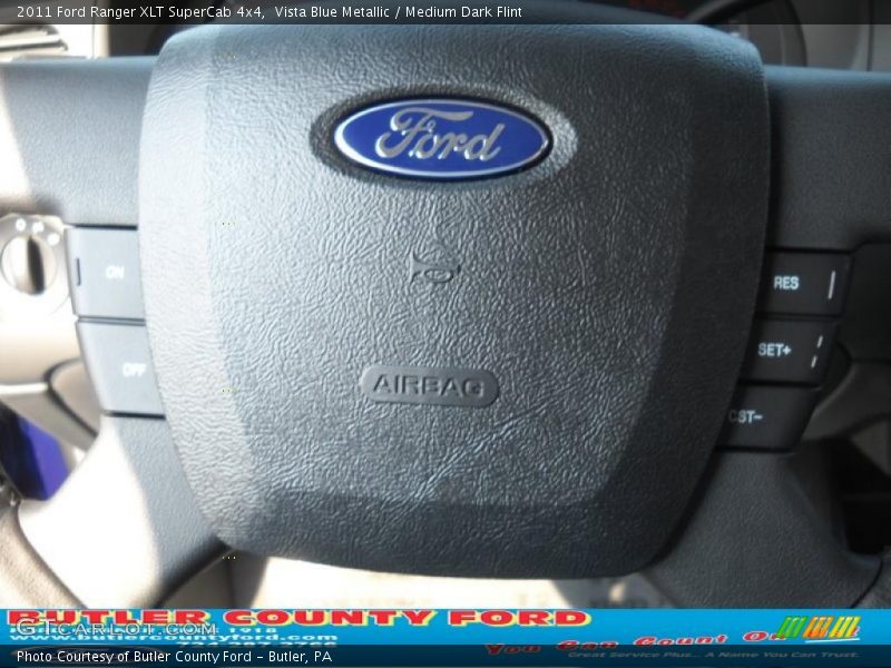 Vista Blue Metallic / Medium Dark Flint 2011 Ford Ranger XLT SuperCab 4x4