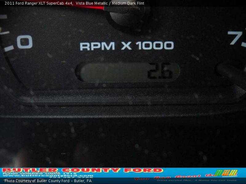 Vista Blue Metallic / Medium Dark Flint 2011 Ford Ranger XLT SuperCab 4x4