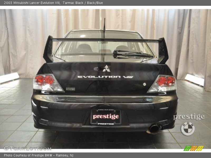 Tarmac Black / Black/Blue 2003 Mitsubishi Lancer Evolution VIII