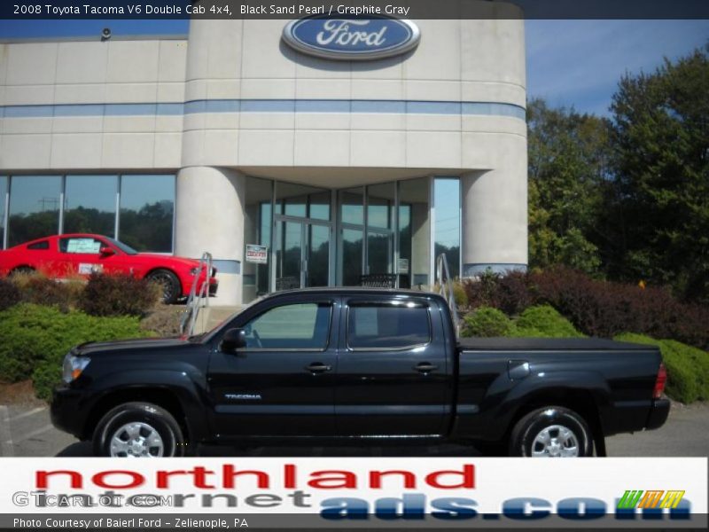 Black Sand Pearl / Graphite Gray 2008 Toyota Tacoma V6 Double Cab 4x4