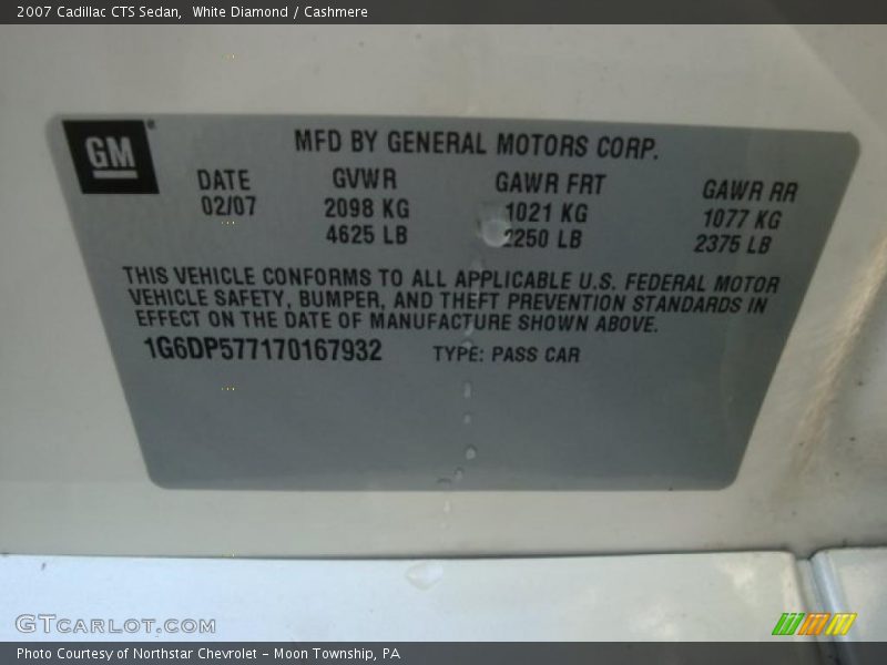 White Diamond / Cashmere 2007 Cadillac CTS Sedan