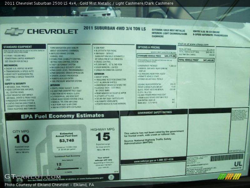 Gold Mist Metallic / Light Cashmere/Dark Cashmere 2011 Chevrolet Suburban 2500 LS 4x4