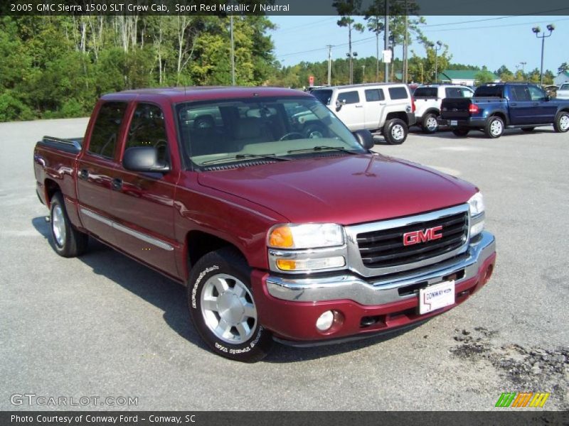 Sport Red Metallic / Neutral 2005 GMC Sierra 1500 SLT Crew Cab