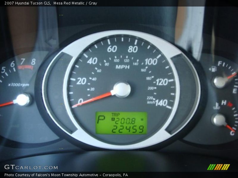Mesa Red Metallic / Gray 2007 Hyundai Tucson GLS