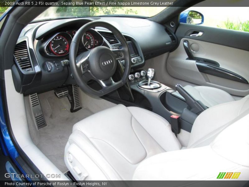 Fine Nappa Limestone Grey Leather Interior - 2009 R8 5.2 FSI quattro 