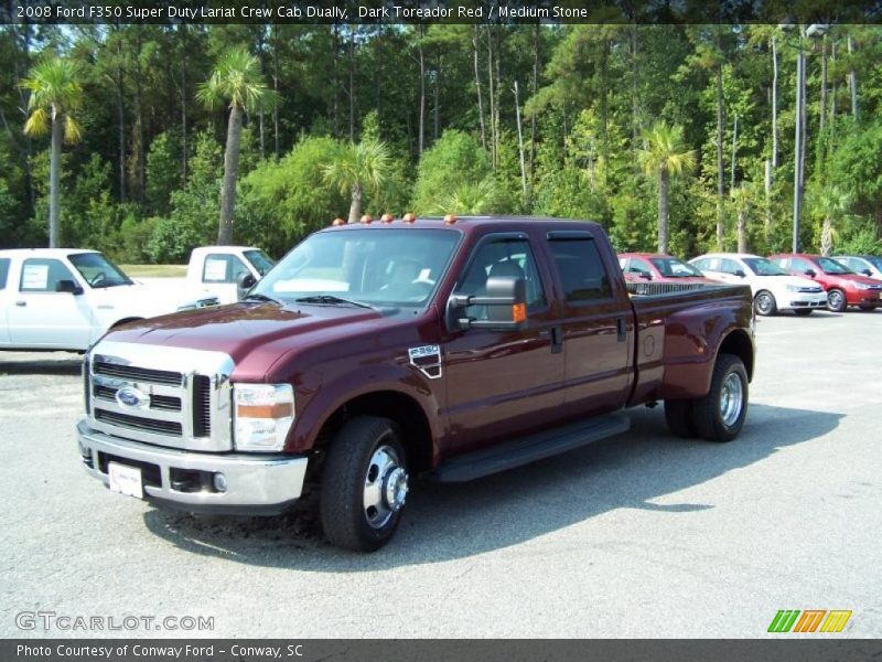 Dark Toreador Red / Medium Stone 2008 Ford F350 Super Duty Lariat Crew Cab Dually