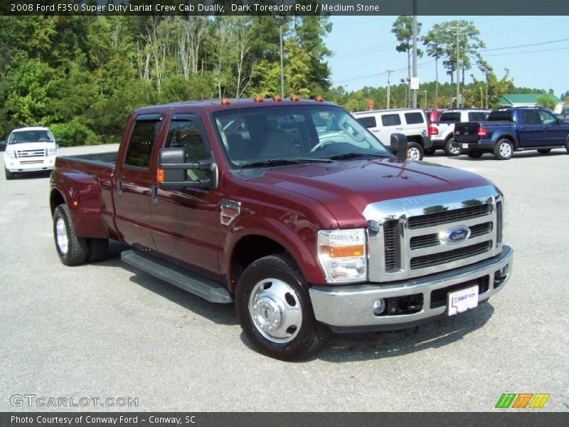 Dark Toreador Red / Medium Stone 2008 Ford F350 Super Duty Lariat Crew Cab Dually
