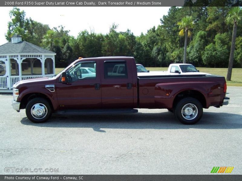 Dark Toreador Red / Medium Stone 2008 Ford F350 Super Duty Lariat Crew Cab Dually