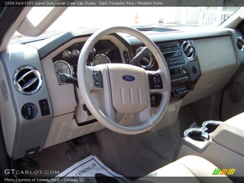 Dark Toreador Red / Medium Stone 2008 Ford F350 Super Duty Lariat Crew Cab Dually