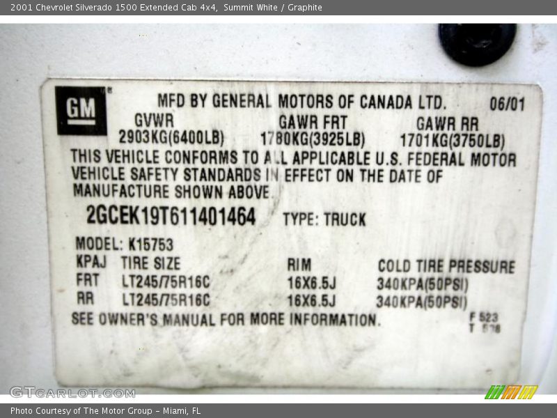 Summit White / Graphite 2001 Chevrolet Silverado 1500 Extended Cab 4x4