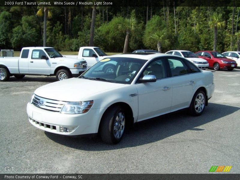 White Suede / Medium Light Stone 2009 Ford Taurus Limited