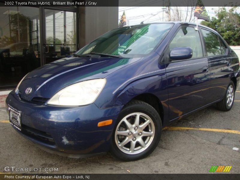 Brilliant Blue Pearl / Gray 2002 Toyota Prius Hybrid
