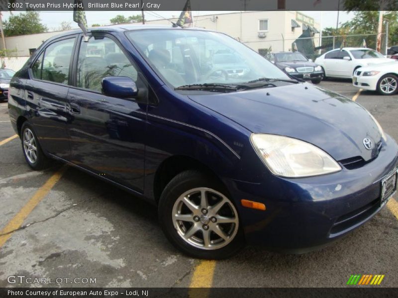 Brilliant Blue Pearl / Gray 2002 Toyota Prius Hybrid